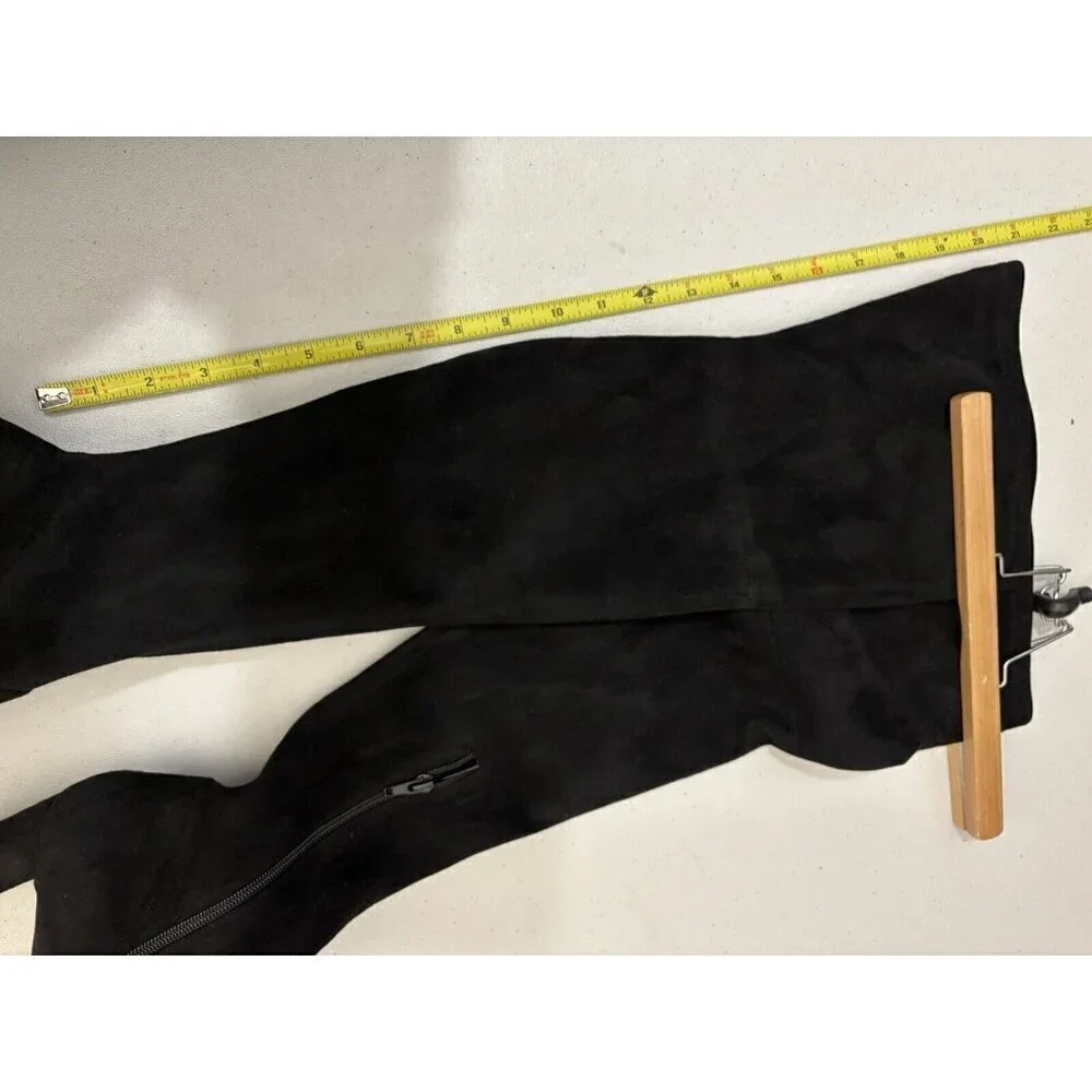 Aldo Over The Knee Sock Boots Black Women 9 Faux Suede Block Heel